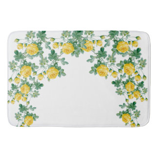 Tapis De Bain Rose jaune vintage Fine art