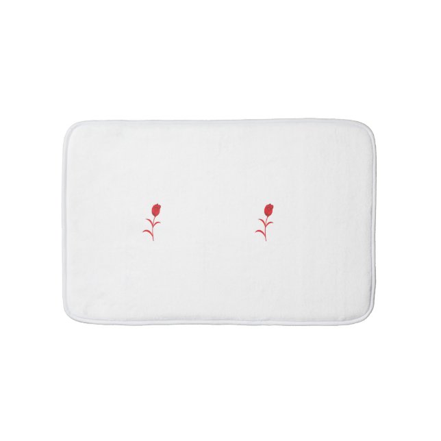 Tapis De Bain Rose Madder, Rouge lave, design floral (Devant)