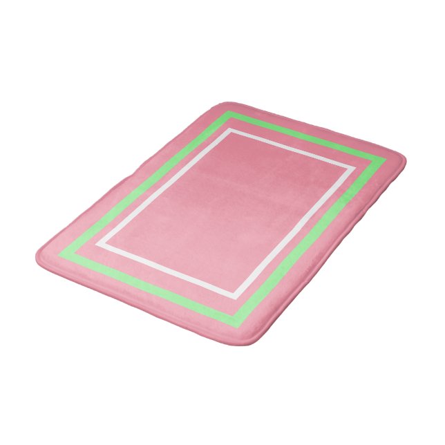 Tapis De Bain Rose Menthe Géométrique (Angle)