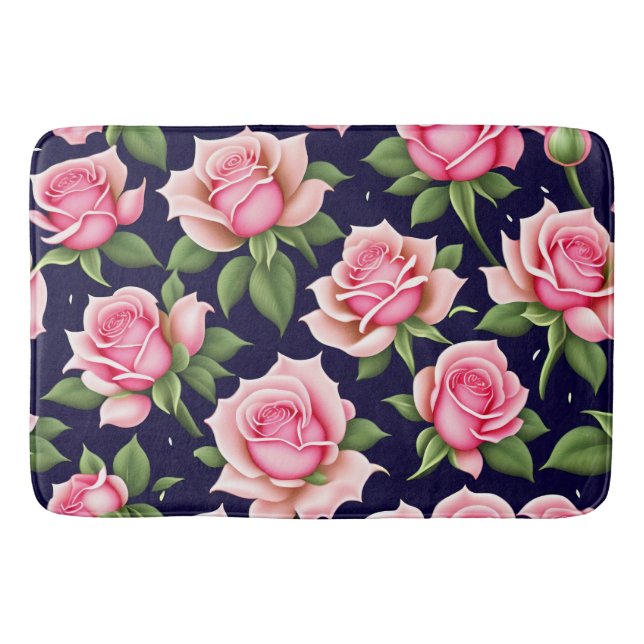 Tapis De Bain Rose Motif sans soudure Valentines Jour Mat de bai (Devant)
