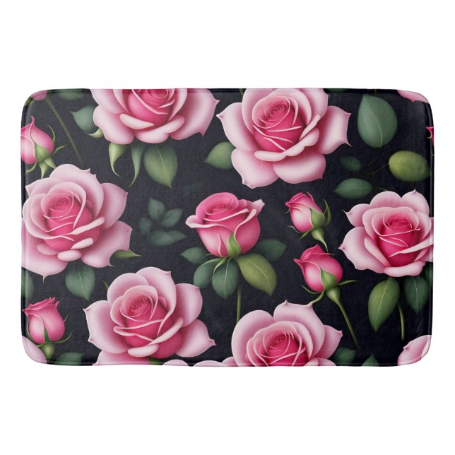 Tapis De Bain Rose Motif sans soudure Valentines Jour Mat de bai (Devant)