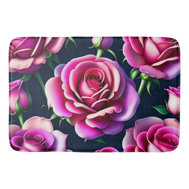 Tapis De Bain Rose Motif sans soudure Valentines Jour Mat de bai (Devant)
