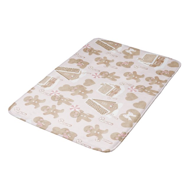 Tapis De Bain Rose! Pain de gingembre Porte de Noël Tapis/Mat (Angle)