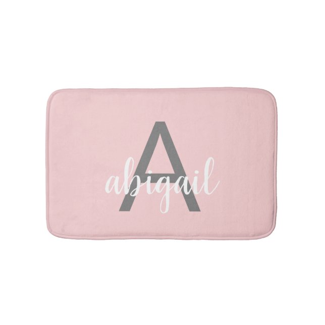 Tapis De Bain Rose Pâle Féminin Gris (Devant)