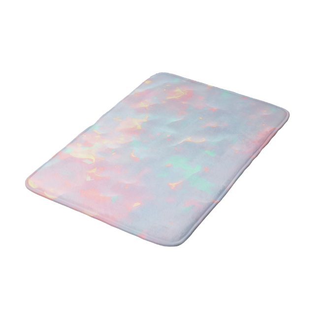 Tapis De Bain Rose Pâle Menthe Douce Or Luxe Collection Moderne (Angle)