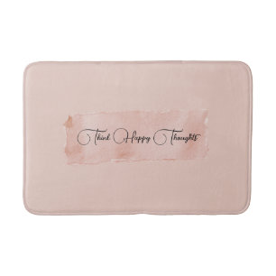 Tapis De Bain Rose Pâle Pensez à des Pensées Heureuses