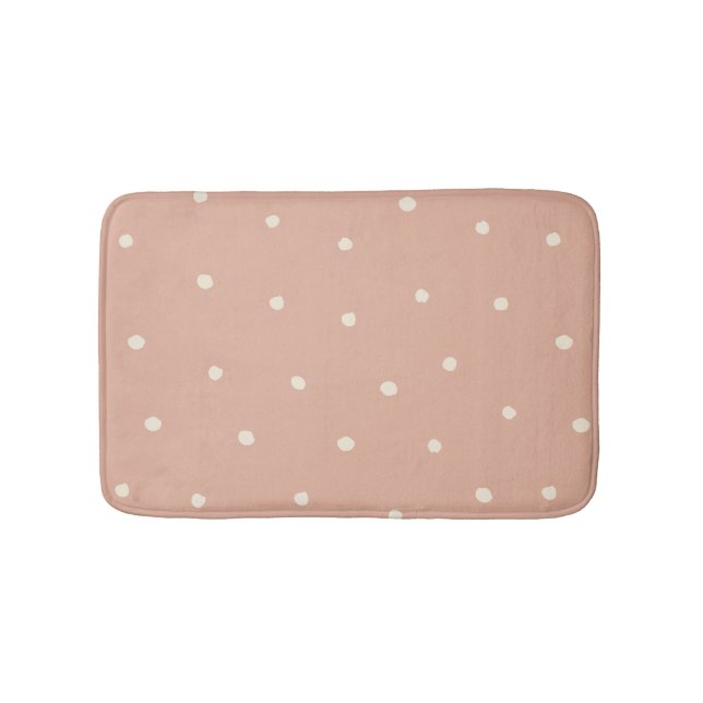 Tapis De Bain Rose Poussiéreuse Motif à Points Moderne Fermette (Devant)