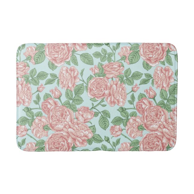 Tapis De Bain Rose rose Jardin Bouquet Motif (Devant)