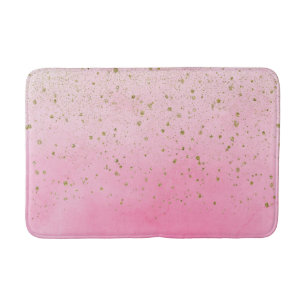 Tapis De Bain Rose Rosé Pailleté Or Paillettes Glamour Chic Étin