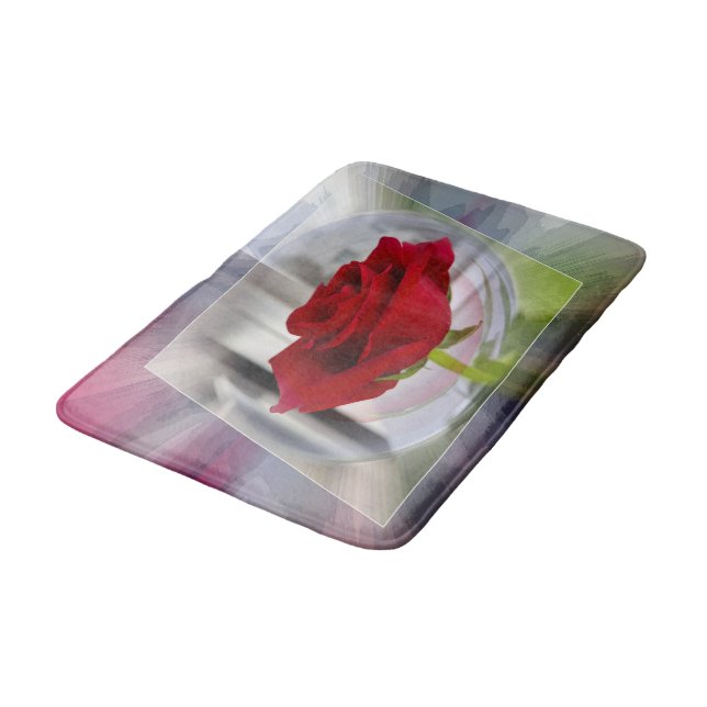 Tapis De Bain Rose rouge 2 (Angle)