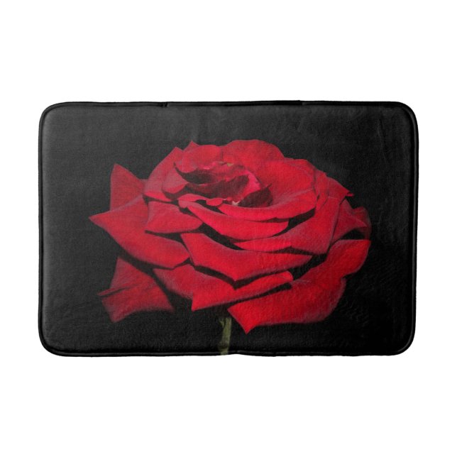 Tapis De Bain Rose rouge - noir (Devant)