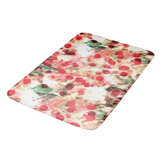 Tapis De Bain Rose Rouge Punks à pois (Angle)