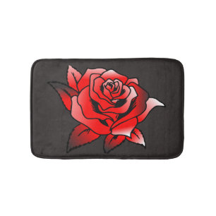 Tapis De Bain Rose rouge simple
