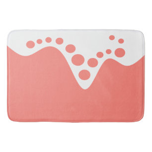 Tapis De Bain Rose saumon vague douce et bulles