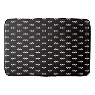 Tapis De Bain Rose sur le design noir