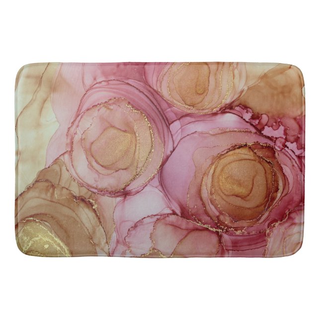 Tapis De Bain Rose Taupe Abstrait de bain à vapeur (Devant)