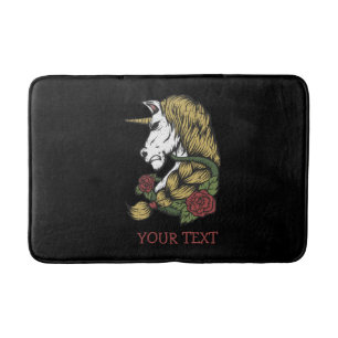 Tapis De Bain Rose Unicorn du guerrier urbain