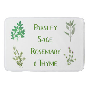 Tapis De Bain Rosemary Sage Parsley Thyme Herbal Design Mat