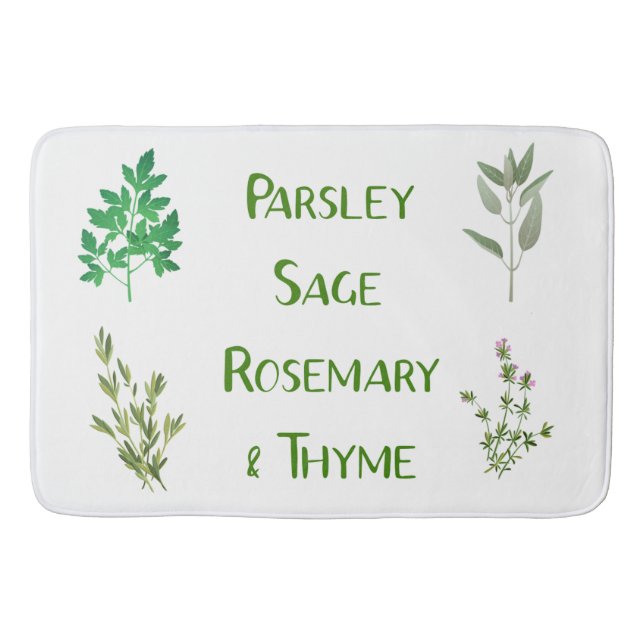 Tapis De Bain Rosemary Sage Parsley Thyme Herbal Design Mat (Devant)
