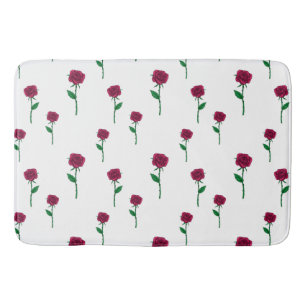 Tapis De Bain Roses avec tige romantique design Saint Valentin