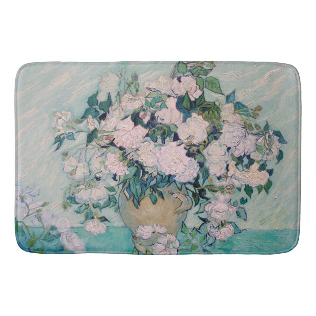 Tapis De Bain Roses blanches-1890-Vincent van Gogh   (Devant)