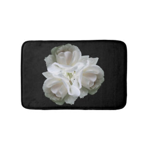 Tapis De Bain Roses Blanches Avec Bouquet Raindrops