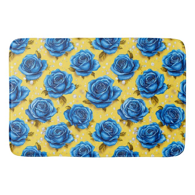 Tapis De Bain Roses bleues 3d (Devant)