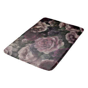 Tapis De Bain Roses En Bourgogne Et Rose Vintage Botanique