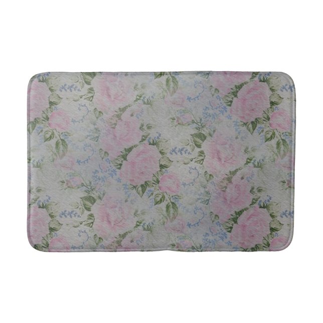 Tapis De Bain Roses floraux roses Vintages (Devant)