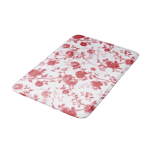 Tapis De Bain Roses rouges florales  (Angle)