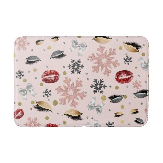 Tapis De Bain Rosy Rose fille maquillage beauté Noël de Noël (Devant)
