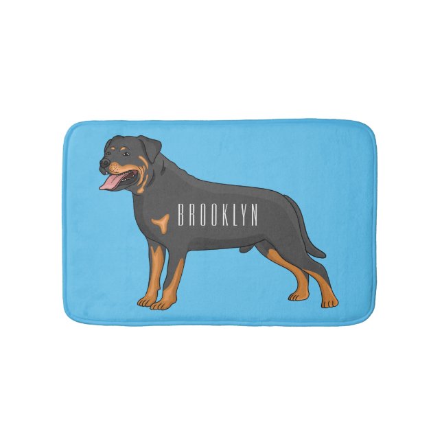 Tapis De Bain Rottweiler dog cartoon illustration (Devant)