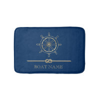 Roue de bateau en or nautique, bleu marine