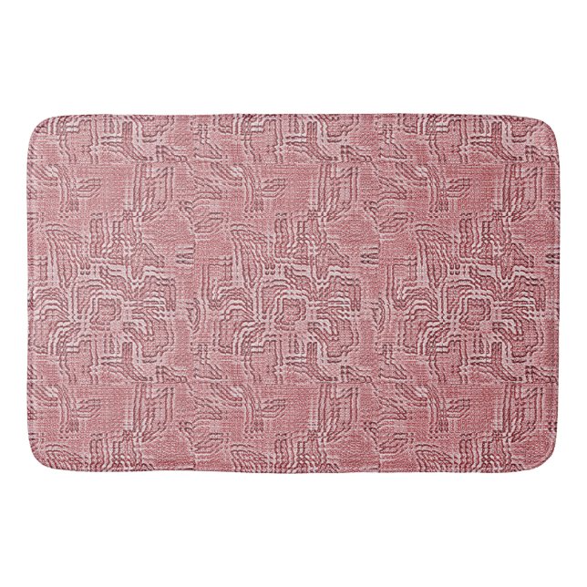 Tapis de bain rouge à panneaux floraux (Devant)