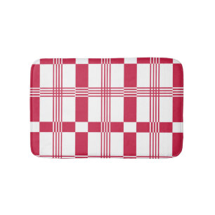 Tapis De Bain Rouge blanc Tartan Check Plaid