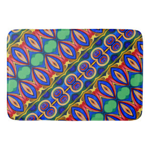 Tapis De Bain rouge bleu Abstrait