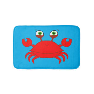 Tapis de bain rouge de crabe