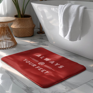 Tapis De Bain Rouge et blanc toujours à vos pieds