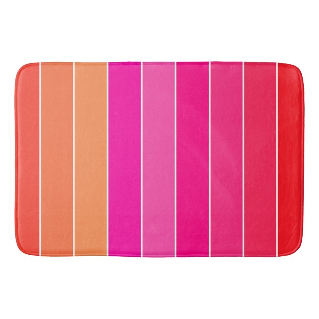 Tapis De Bain Rouge, rose et orange (Devant)