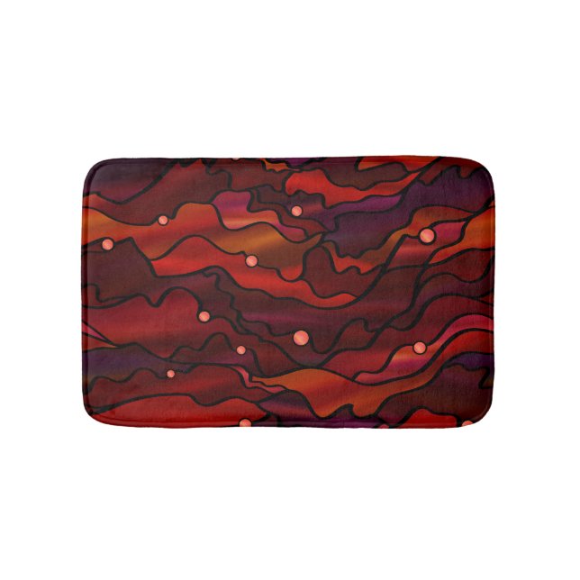 Tapis De Bain Rouge Seascape Abstrait (Devant)