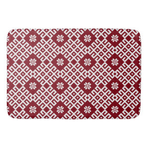 Tapis De Bain Rouge traditionnel balte Motif letton