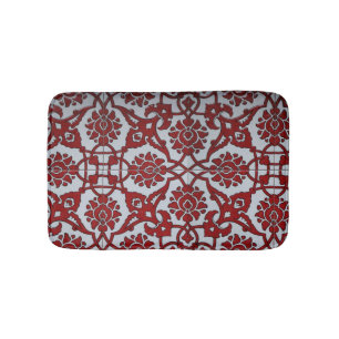 Tapis De Bain Rouge Turc Céramique Floral