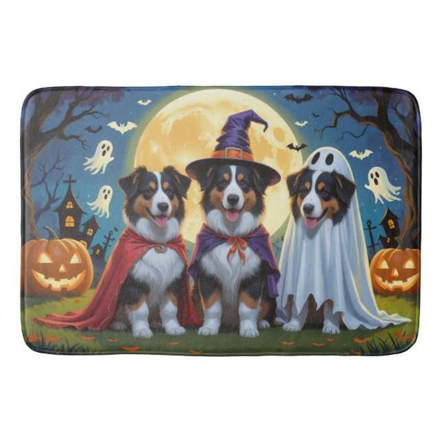 Tapis De Bain Rough Collie Chiens Citrouille Halloween Funny (Devant)