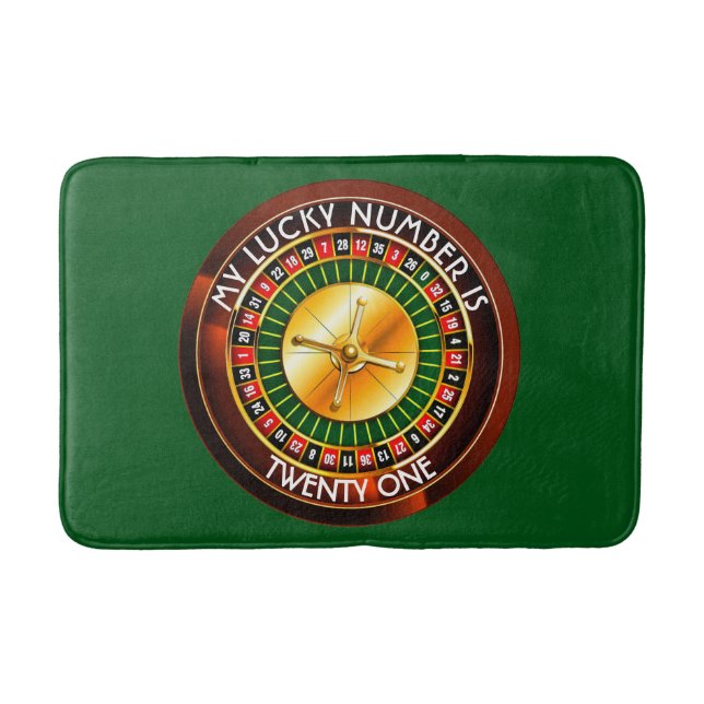 Tapis De Bain Roulette De Casino Avec Votre Numéro Chanceux (Devant)