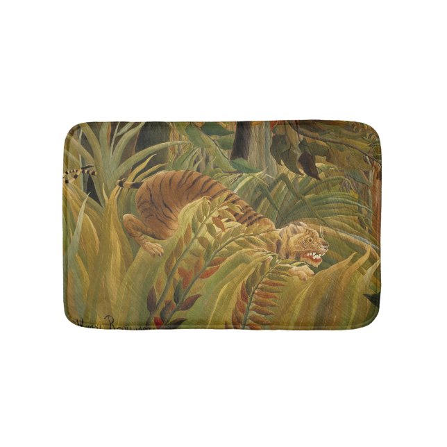 Tapis De Bain Rousseau Jungle Tropical Tiger Art (Devant)