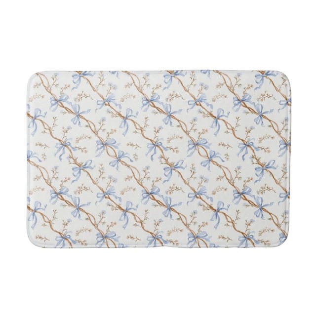 Tapis De Bain Rubans Bleus Crème (Devant)