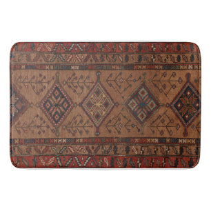 Tapis De Bain Rug Perse Brown antique avec formes géométriques