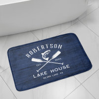 Russe Nom de famille Lake House Marine Blue Wood