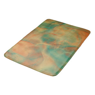 Tapis De Bain Rust et marbre vert de mer abstrait