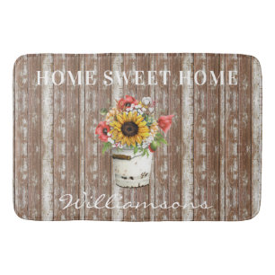 Tapis De Bain Rustic Home Sweet Home Bois Nom de famille